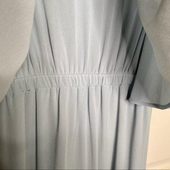 Show Me Your Mumu Caitlin Ruffle Maxi Dress in Steel Blue Chiffon Size Small - Picture 6 of 11